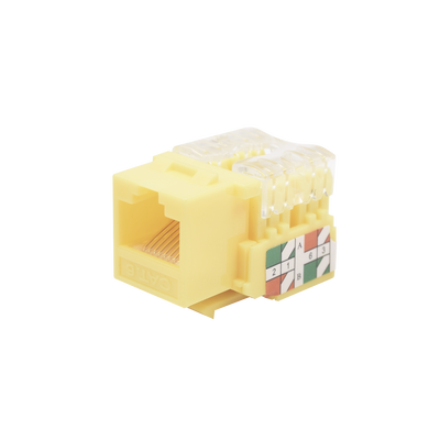 [65969] Módulo Jack Keystone Cat6 con terminación 110 (Punchdown) para faceplate - Color Amarillo