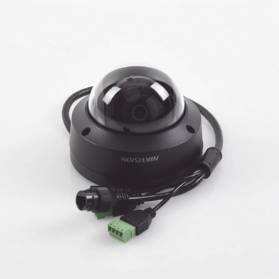 [200170] Domo IP 4 Megapixel / Color Negro / Lente 2.8 mm / 30 mts IR EXIR / Exterior IP67 / IK10 /  WDR 120 dB / PoE / ACUSENSE (Evita Falsas Alarmas) / Entrada y Salida de Audio y Alarma / MicroSD / ONVIF