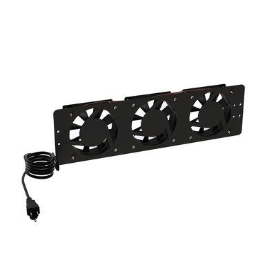 [205361] Kit de 3 Ventiladores 110 Vca (12 x 12 cm) con Clavija para Gabinete de Piso.