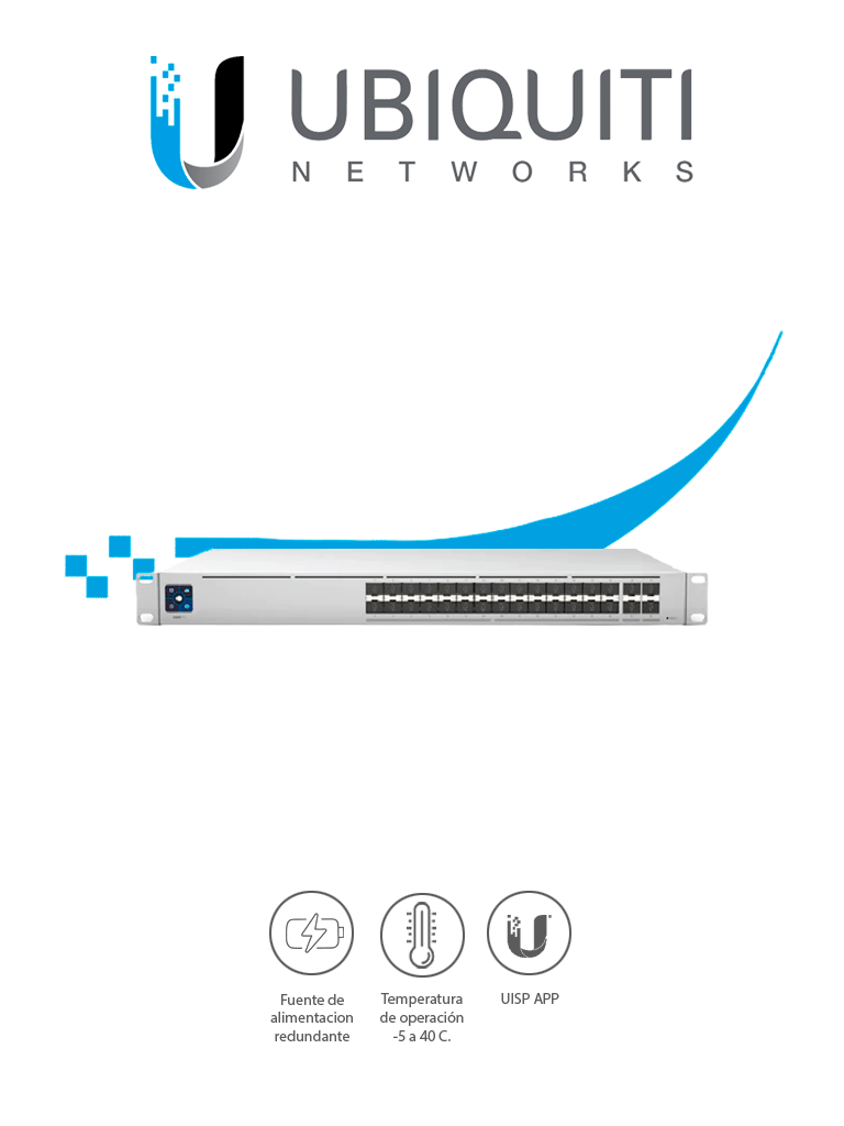 UBIQUITI USW-PRO-AGGREGATION Unifi Switch Aggregation capa 3 switch con 28 puertos SFP+ (10G) y 4 puertos SFP+ (25G)