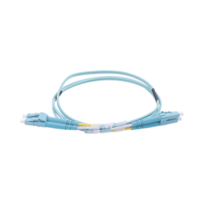 [200417] Jumper de Fibra Óptica Multimodo OM3 50/125 LC-LC OFNR (Riser), 2.0 mm, Dúplex, Aqua, 1 metro