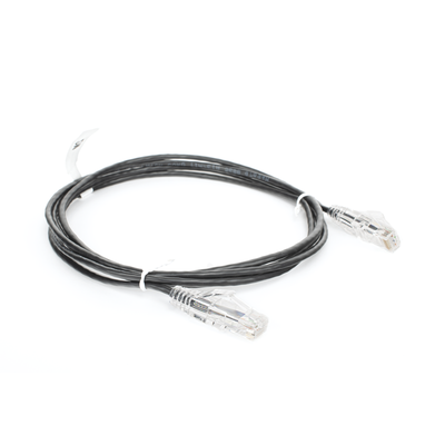 Cable de Parcheo Slim UTP Cat6 - 2 m Negro Diámetro Reducido (28 AWG)