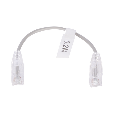 [192754] Cable de Parcheo Slim UTP Cat6 - 20 cm Gris Diámetro Reducido (28 AWG)