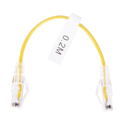 [192751] Cable de Parcheo Slim UTP Cat6 - 20 cm Amarillo Diámetro Reducido (28 AWG)