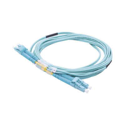 [200420] Jumper de Fibra Óptica Multimodo OM3 50/125 LC-LC OFNR (Riser), 2.0 mm, Dúplex, Aqua, 3 metros