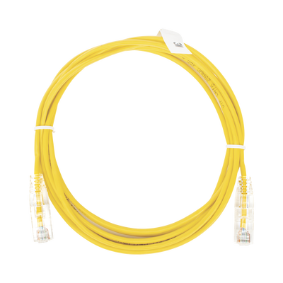 [189706] Cable de Parcheo Slim UTP Cat6 - 3 m Amarillo Diámetro Reducido (28 AWG)