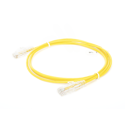 [189700] Cable de Parcheo Slim UTP Cat6 - 1.5 m Amarillo Diámetro Reducido (28 AWG)