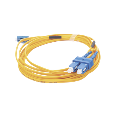 Jumper de Fibra Óptica Monomodo 9/125 LC/UPC-SC/UPC, PVC, 2.0 mm, Dúplex, amarillo, 3 metros