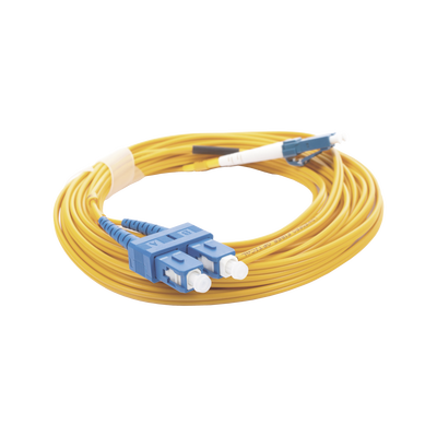 Jumper de Fibra Óptica Monomodo 9/125 LC/UPC-SC/UPC, PVC, 2.0 mm, Dúplex, amarillo, 5 metros