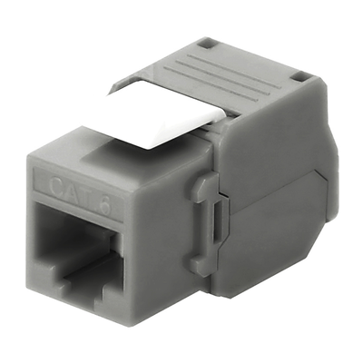 [208584] Módulo Jack Keystone Cat6 (toolless), con terminación en ángulo 180 º Color Gris, Compatible con Faceplate y Patchpanel Linkedpro
