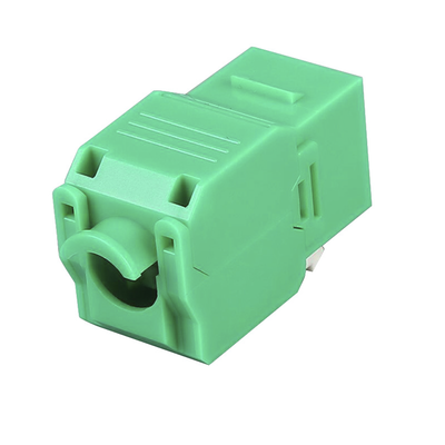 Módulo Jack Keystone Cat6A (toolless), con terminación en ángulo 180 º Color Verde, Compatible con Faceplate y Patchpanel Linkedpro