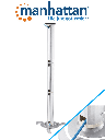 MANHATTAN 424820 - Soporte de Techo para Proyector/ 10 Kg de Carga/ Barra Extensible de 13 a 106 cm/ Ajuste Vertical, Giro y Altura/ Construido en Aluminio/ Administrador de Cable/ Sujeta con Seguridad la Mayoría de los Proyectores/