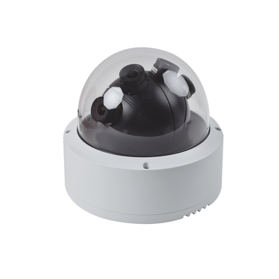 PanoVu series / Vista Panorámica 180° / 4 lentes 2 Megapixel / IK10 / IP66 / 8 MP en Total / Defog / dWDR / DARKFIGHTER / PoE+ / MicroSD