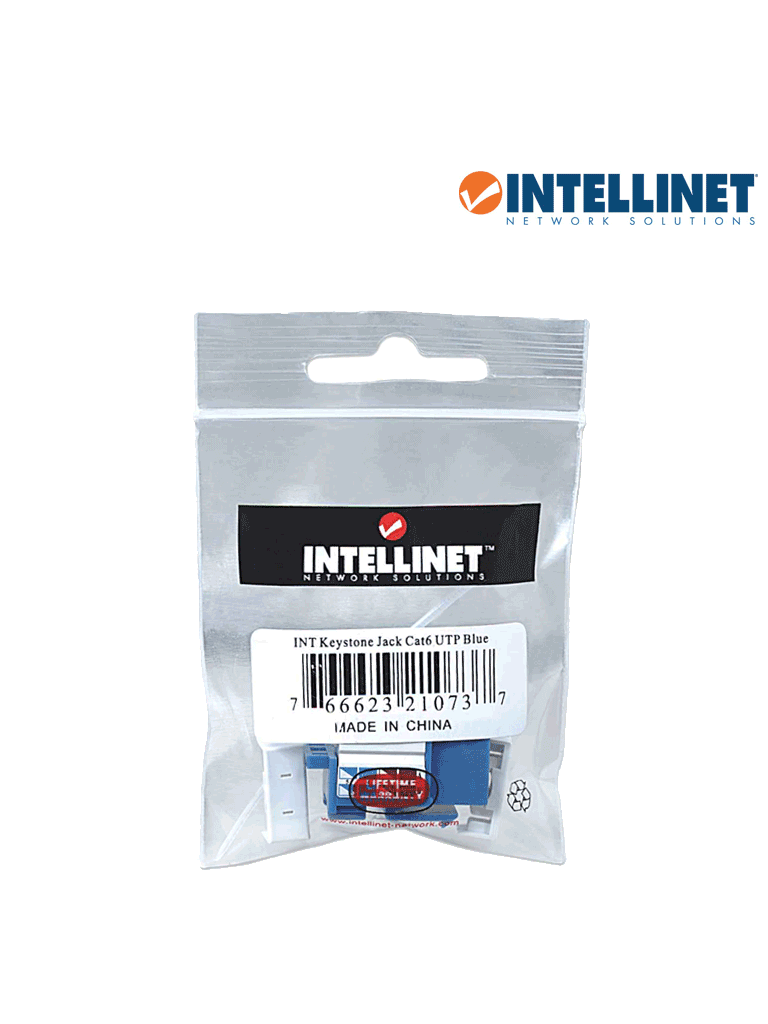 [ITL1610007] INTELLINET 210737 - Jack RJ45 CAT6 Keystone / de impacto 110 / color azul