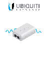 UBIQUITI U-POE-af - Inyector PoE Gigabit para equipos Ubiquiti / 48 VDC / 0.32A / 802.3af / Color blanco