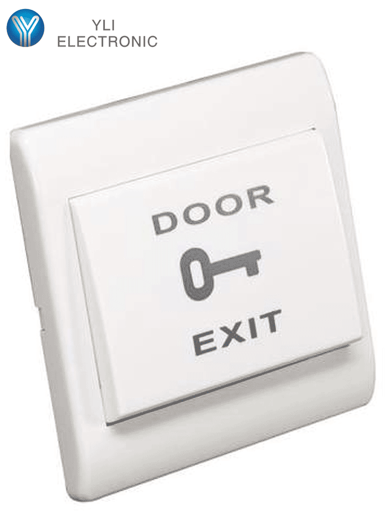 [73009] YLI PBK812 - Botón de Apertura de Plástico para Controles de Acceso / Función Normalmente Abierto / Compatible con caja MBB800BP