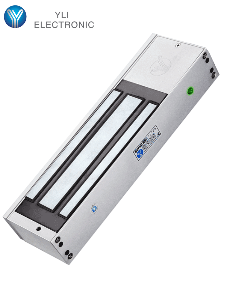 YLI YM750TLED - YLI YM750TLED - Cerradura Magnética 750 kg o 1500 Lb de Fuerza de Sujeción / Indicador Led / Uso Interior / Retardo de tiempo / Voltaje Dual 12v/24 VDC / Compatible con Soporte MBK750ZL 