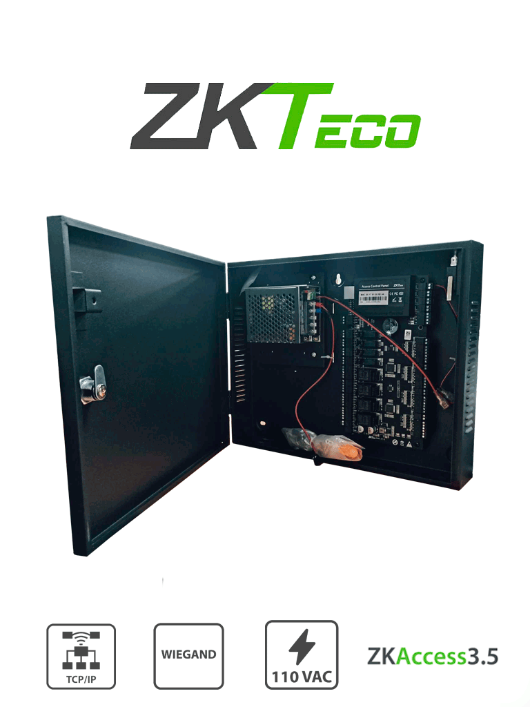 [74082] ZKTECO C3400B - Control de Acceso Profesional / 4 Puertas / 4 Lectoras / PULL / Gabinete y Fuente / Sin Biometria