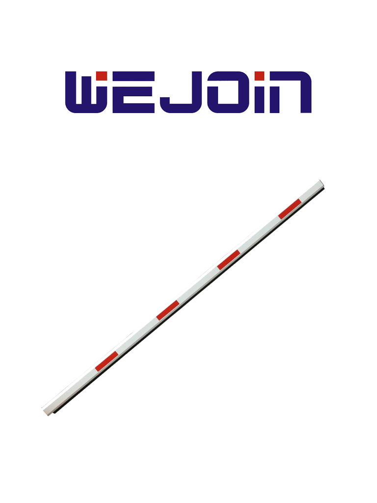 WEJOIN WJSSBM3 - Brazo Recto Octagonal de 3 metros / Franjas Reflejantes / Con Caucho Inferior / Sistema de Brazo Oscilante