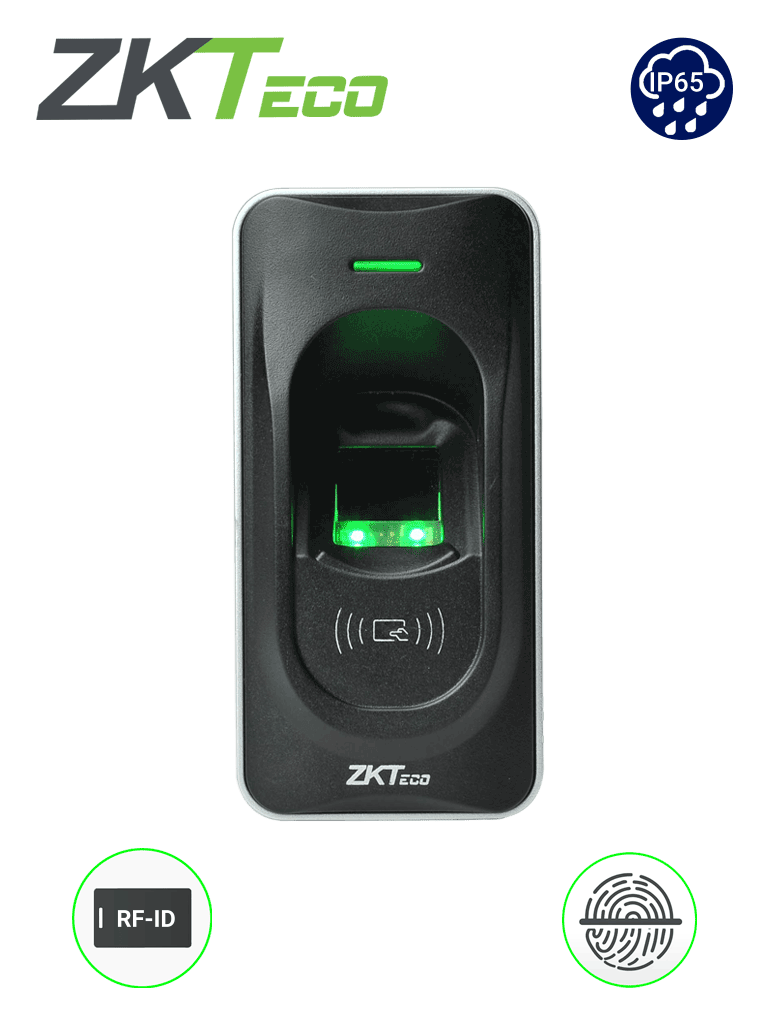 ZKTECO FR1200 - Lector Esclavo De Huella y Tarjetas ID 125 Khz / Interior / Exterior / Conexión RS485 / Indicador de Estado / Requiere Panel Serie Inbio (no incluye fuente / se energiza desde el panel)