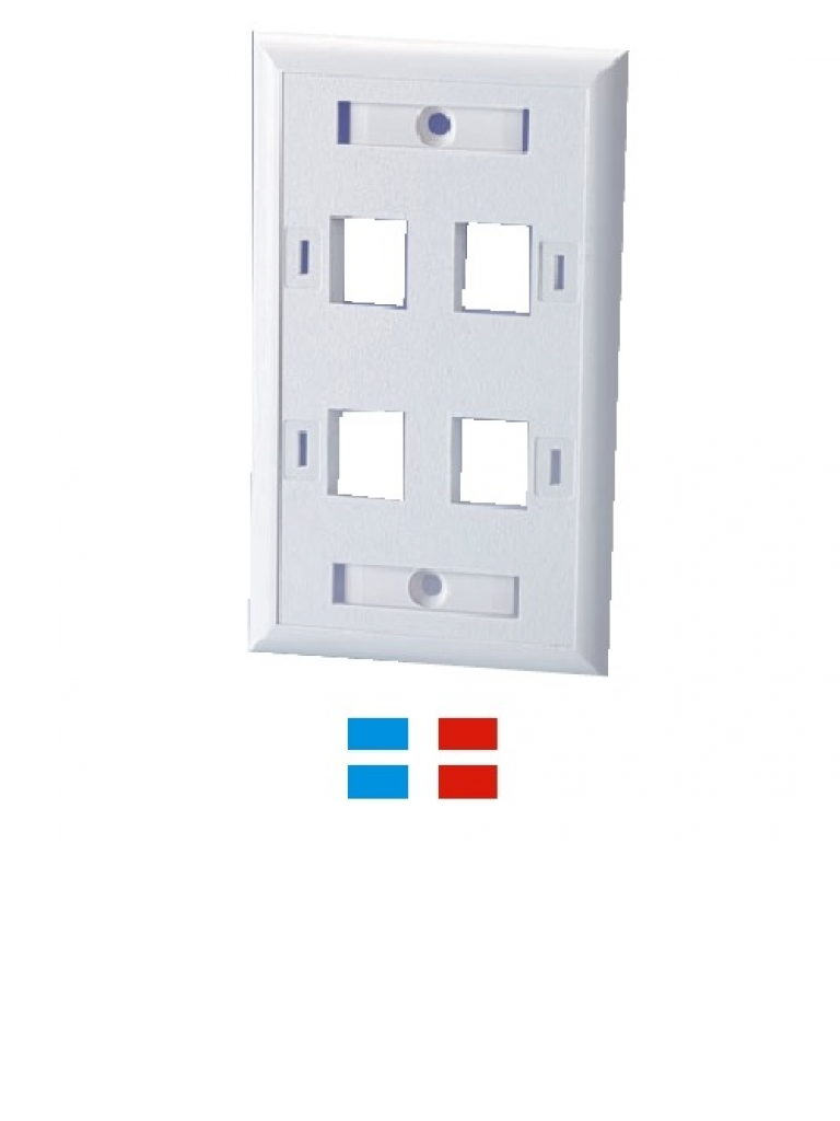 [CPA0002] TVC F12UC4PWH - Placa frontal / 4 Ventanas / Color blanco / Etiquetas / Iconos de color