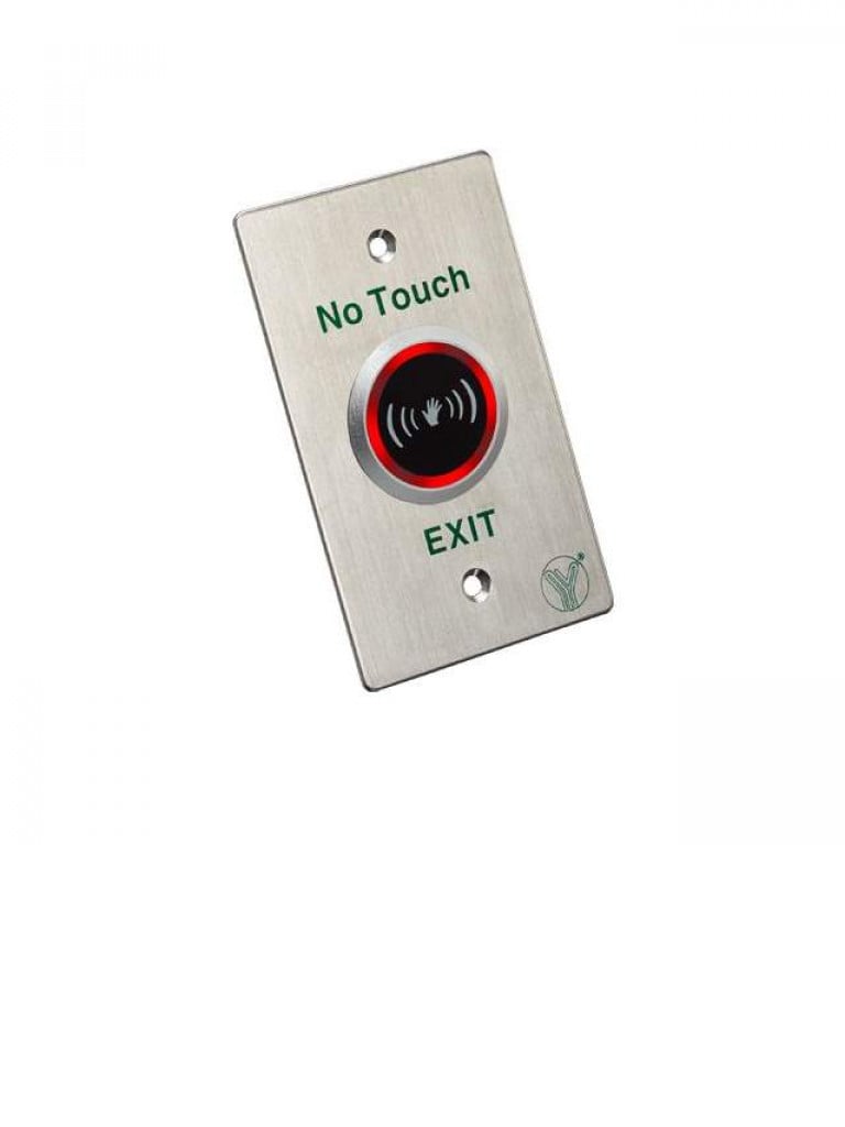 YLI ISK841BLED -  Botón Liberador Sin Contacto con Sensor Infrarrojo: Detección Ajustable y Retardo Programable, Compatible con Caja 76017