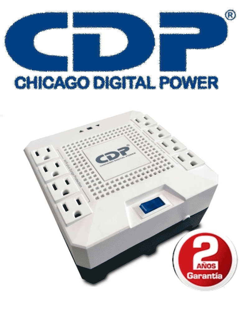 CDP RAVR1808 - Regulador para equipos electrónicos de alto consumo / 1800VA / 1000W / 8 Tomas con protección 