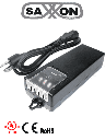 SAXXON PSU1250D4D - Fuente de Poder de Poder de 4 Canales 12 Vcc 5 Amperes/ 1.25 Amper por Canal/ Color Negro/  Entrada 100 V ca - 240 V ca/ Con Protección de Descargas/ 