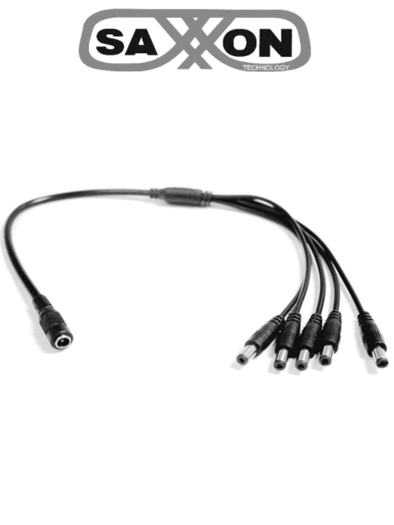 SAXXON PSUWB08 - Divisor de Energía para 5 Camaras/ 1 Conector Hembra + 5 Conectores Macho/ 2.1 mm/ 