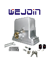 WEJOIN WJPKMP202 - Motor para portón deslizante o corredizo / Soporta hasta 1800 Kg / Control remoto 418 Mhz / Limites físicos / Compatible con Cremallera WJKJCT