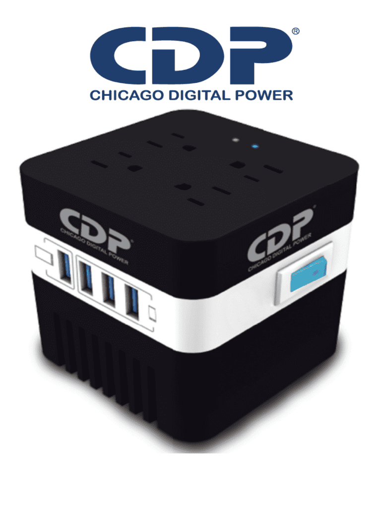 [CDP433017] CDP RU-AVR 604- Regulador de Voltaje/ Supresión de Picos/ 600VA/300W/ 4 Puertos USB para Carga de 2.1A Max/ 4 Salidas Reguladas/ Indicadores Led/ Diseño Compacto