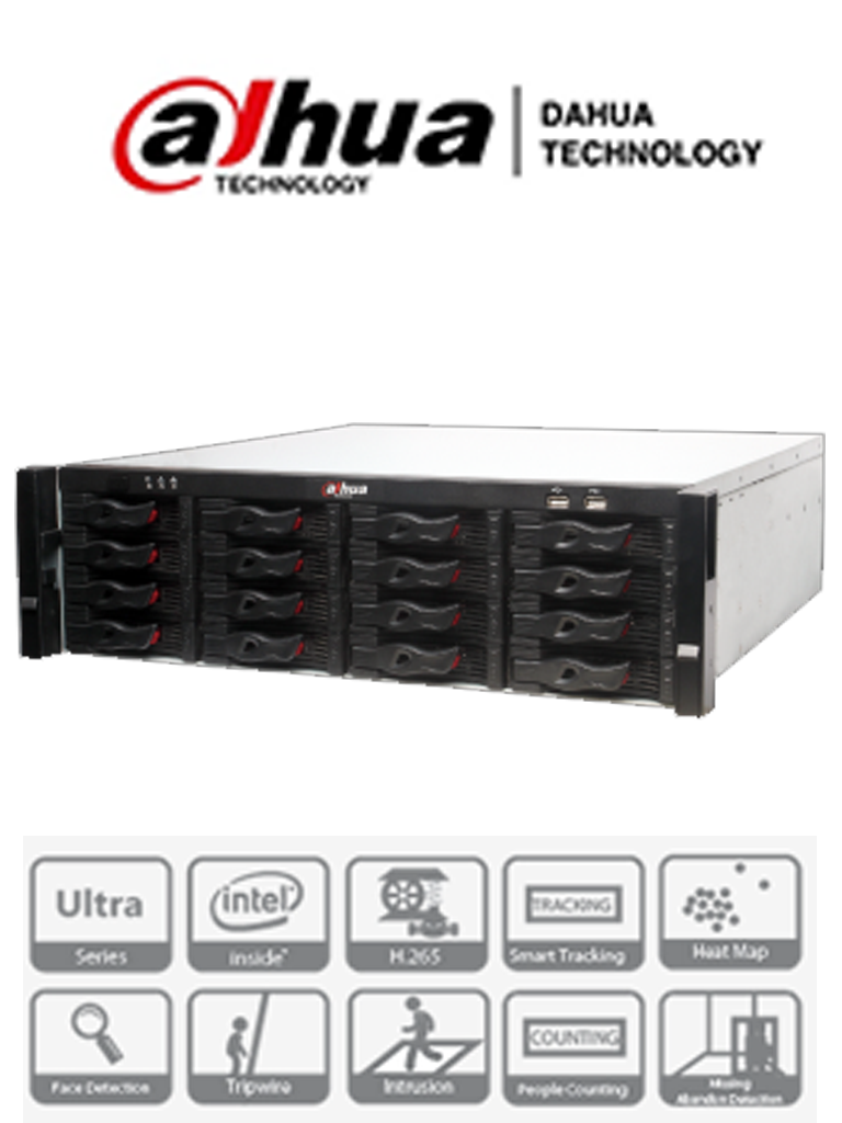 [DAI181012] DAHUA NVR616-64-4KS2- NVR de 64 Canales IP 4k/ H265/ H264/DEWARP/ 384 MBS DE GRABACION/ 2 HDMI/