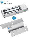 YLI YM750TPACK - Paquete de Cerradura Magnética YM750TLED con Soporte ZL MBK750ZL / Fuerza de Sujeción 750 Kg, 1500LB / Voltaje dual 12v/24VDC