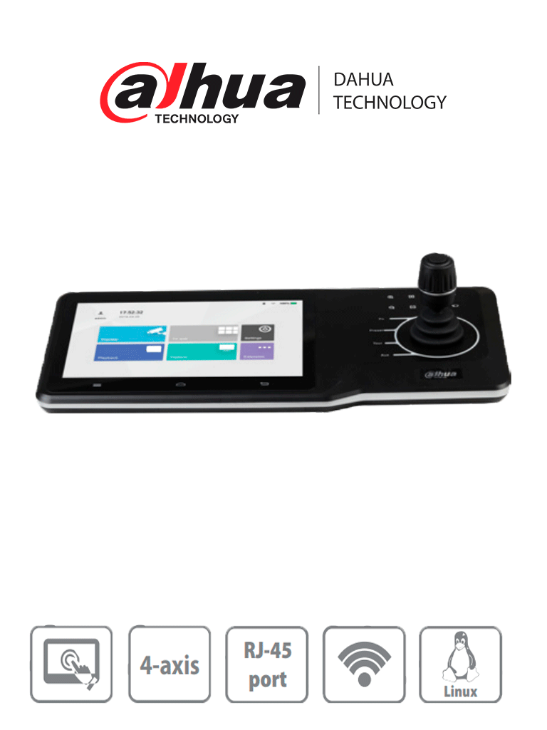 DAHUA NKB5000-F - Teclado Controlador de Red HD/ Control de PTZs, DVRs, NVRs e IPC/ 4 Salidas HDMI/ Soporta Función de Videowall/ Soporta Resolución 4k/ Onvif/ Teclado Inalámbrico/ Pantalla Tactil de 10 Pulgadas/ Wifi/ RS232/RS485/ #ProAccesorios