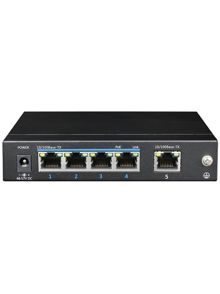 [UGC182004] UTEPO UTP3SW0401TP60 - Switch  PoE de 5 Puertos Fast Ethernet/ 4 Puertos  PoE/ 60  Watts Totales/ 1 Puerto Uplink/ Estándares  802.3af & at / Conexión hasta 250m en Modo CCTV/ No administrable 