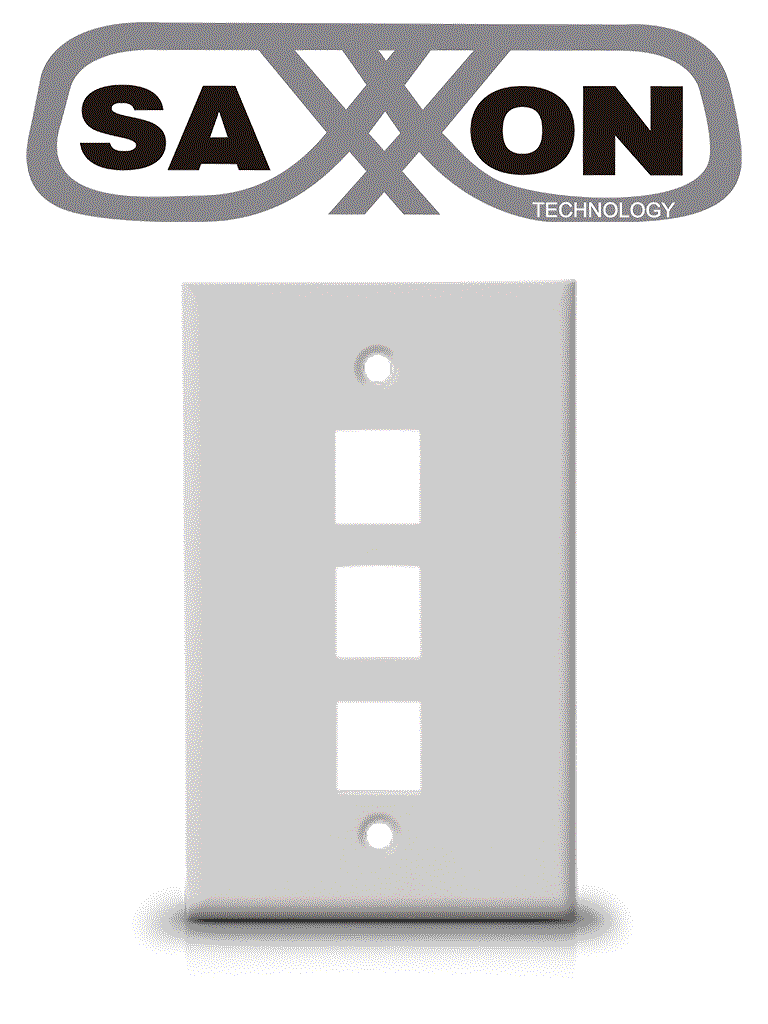 [TCE339080] SAXXON A1753A - Placa de pared/ Vertical/ 3 Puertos tipo keystone/ Color blanco