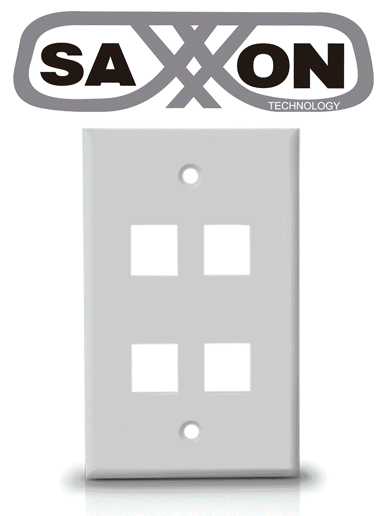 [TCE339081] SAXXON A1754A - Placa de pared / Vertical / 4 Puertos tipo keystone / Color blanco