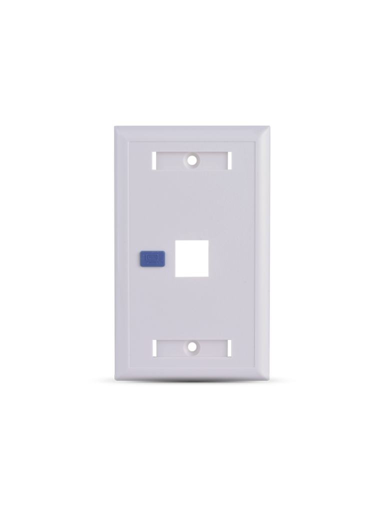 [TCE339083] SAXXON A1751E - Placa de pared / Vertical / 1 Puerto tipo keystone / Color blanco / Con etiquetas
