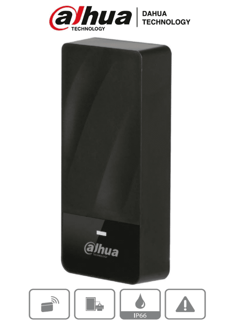 [DVP065010] DAHUA ASR1200E-D - Lectora de tarjetas  ID 125 Khz / Para exteriores / IP66 / Conexion  Wiegand o  RS485 / Indicador de luz y sonido #AccesoProfesional