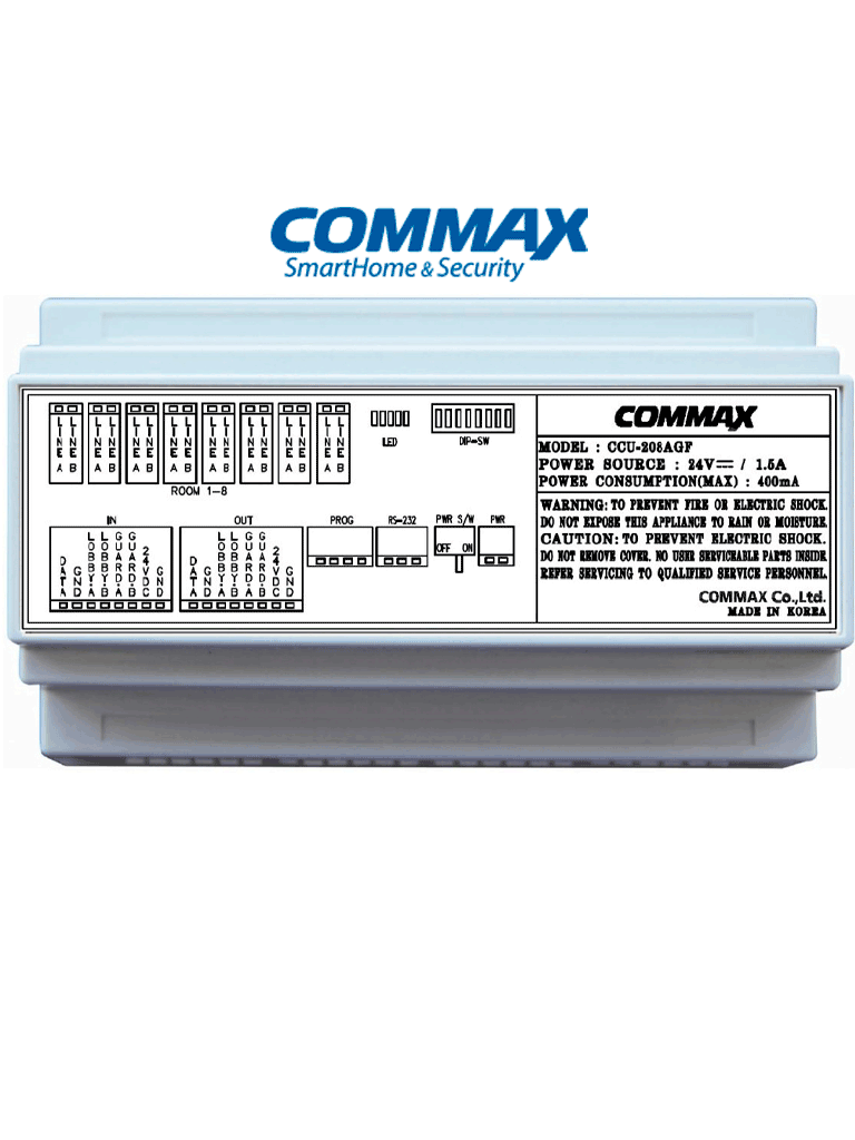 [cmx107038] COMMAX CCU208AGF - Distribuidor de piso para sistema de audio portero departamental/ 8 Intercomunicadores AP2SAG / Conexión a 2 hilos / 24 VDC/ Sistema #Audiogate 