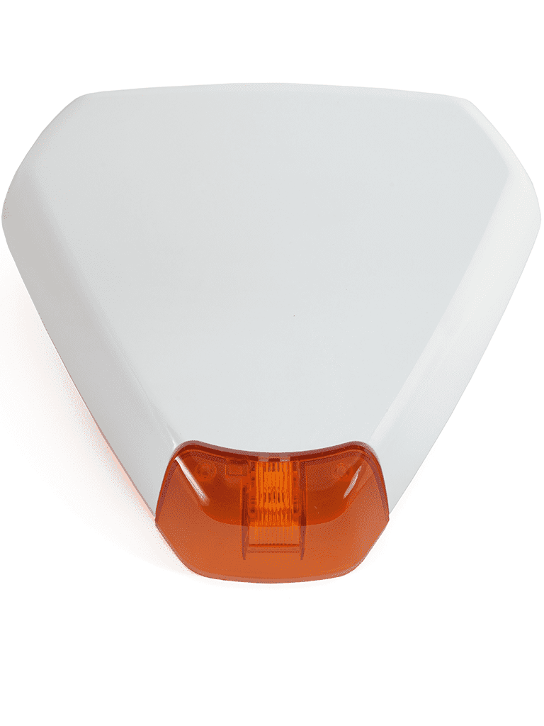 RISCO RWS50 - Sirena Triangular Exterior Inalambrica / Estroboscopica / 433 Mhz / Compatible con Wicomm-LightSYS Plus+