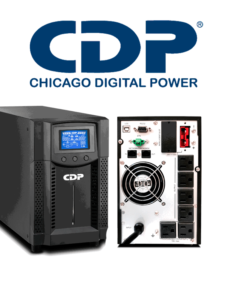 CDP UPO11-1 - UPS Online de 1 KVA / 900  Watts / 4 Terminales de salida / Baterias 12V / 9AH X 2 / Respaldo 4 MIN carga completa 