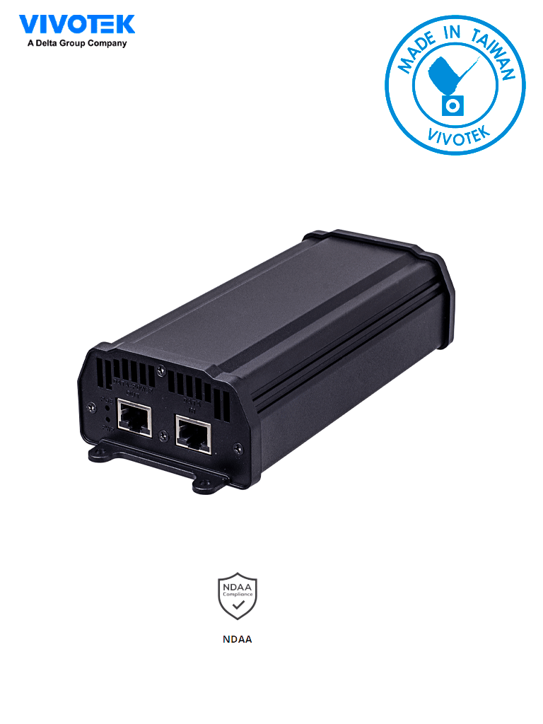 [VIV084024] VIVOTEK AP-GIC-011A-095 - Inyector  PoE 1 puerto GE / Interior / 95W / POH / 54 VDC / Proteccion 12KV