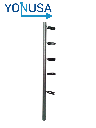 YONUSA TUBOAP201 - Poste de esquina para cercas eléctricas tubo con 5 aisladores de esquina instalados/ 1.20 mts. listo para instalación en campo