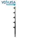 YONUSA TUBOAP101 - Poste de paso para cerco eléctrico, tubo con 5 aisladores de paso instalados/ Tubo de 1.20 mts. listo para instalación en campo
