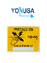 YONUSA LPVOLTAS - Letrero o anuncio genérico preventivo de alta tensión para colocación en cercos eléctricos entre cada 6 a 8 metros/ Espacio para publicidad teléfono, logo o correo de empresa #BFLASH