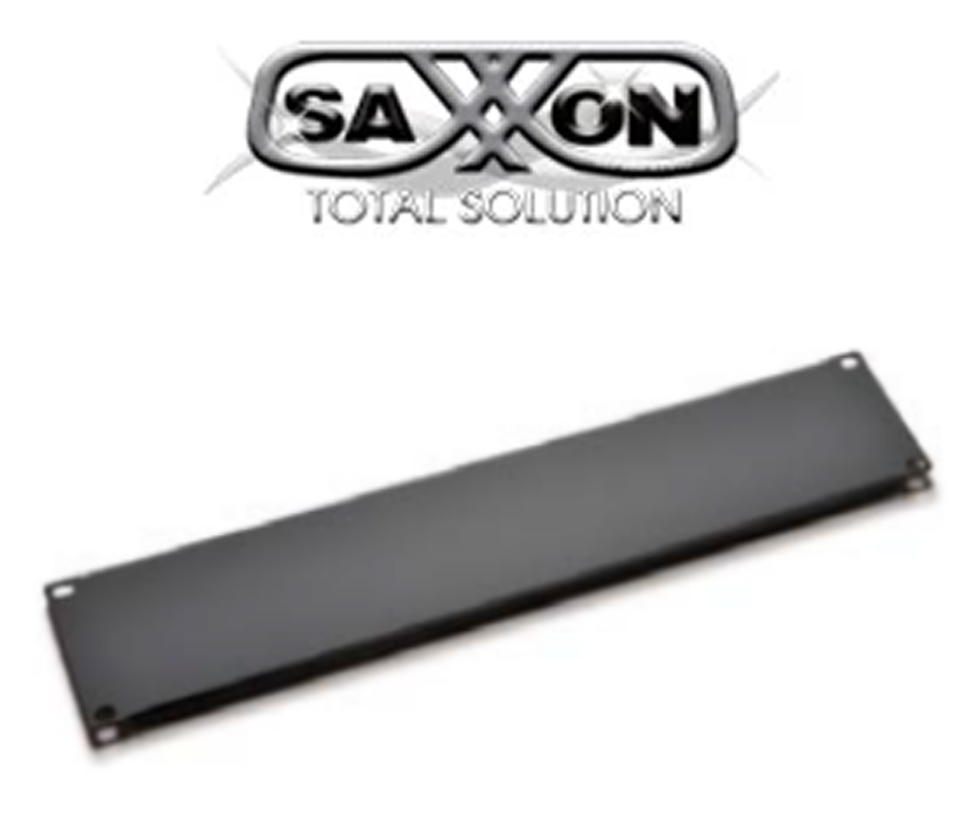 SAXXON 70060200- Placa ciega de 2 unidades de rack/ Medidas de 48.2 cm de ancho (19") x 8.8 cm de profundidad/ Metalica 
