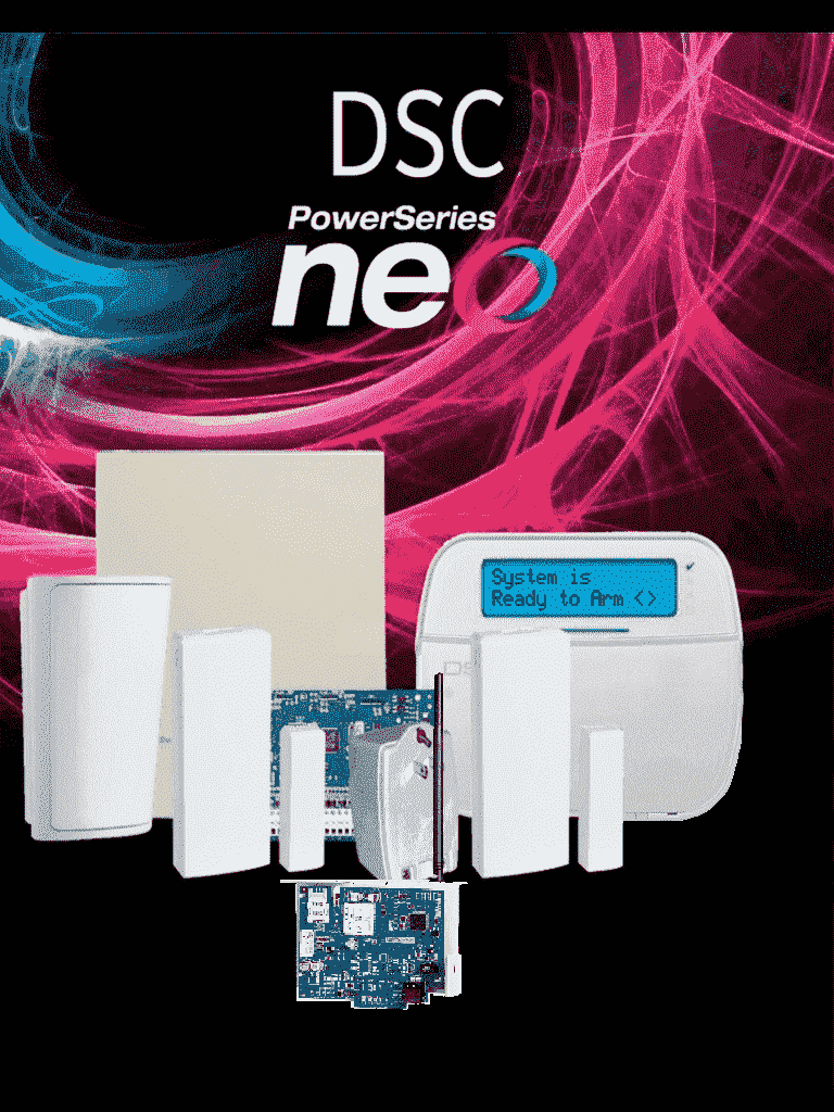 DSC NEO-RF-LCD-3G SB Paquete NEO 32 Zonas /Comunicador Dual TL280LE/Panel HS2032/Teclado RF LCD HS2LCDRF9N/2 Contactos PG9303/1 PIR Inalámbrico PG9914/Transformador/Gabinete GMX003. Sin Batería #LosPrincipales  #PLANDEBENEFICIOS #PKTD3 #ESM2024