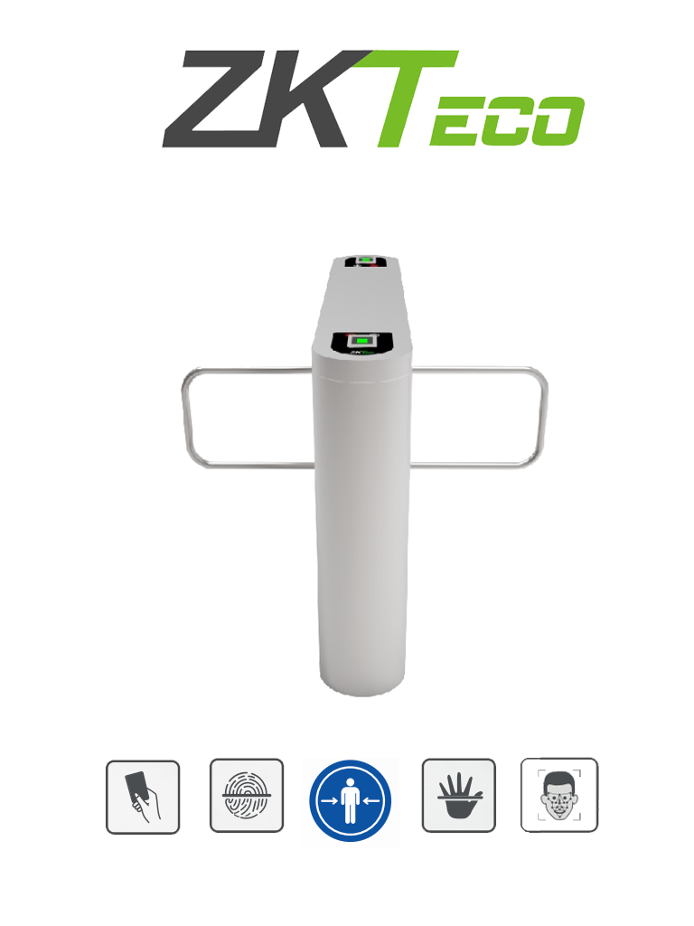 [ZKT0920006] ZKTECO PROENTRANCE SB02FP - Barrera Peatonal Central Bidireccional de Acero Inox / Alto Flujo / 30 personas por Min / Compatible con ZKT0920005 / Incluye 2 lectores de Huella FR1500 + panel inBio206Pro / Requiere Licencia / 01 pz en IZTACALCO