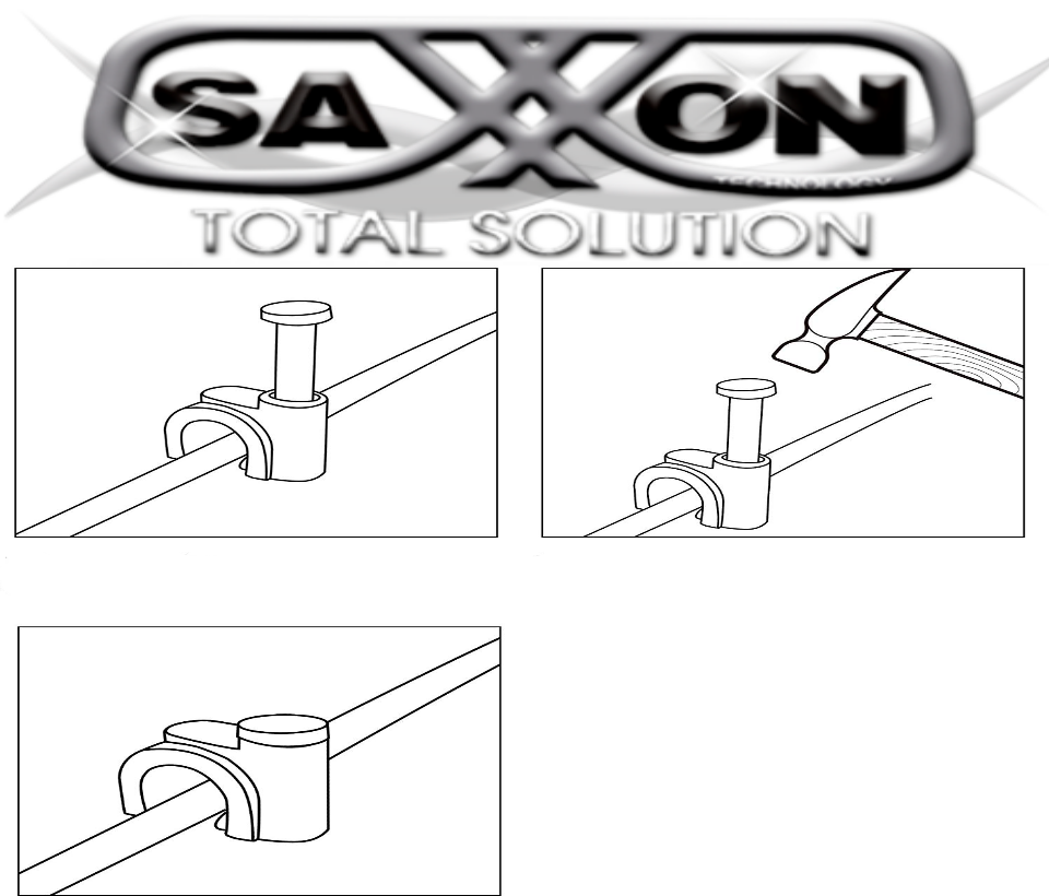 SAXXON GRA955N- Bolsa de 50 grapas de pared/ Color negro/ Diametro: 6mm / Con clavo de 3/4 para concreto de alta resistencia